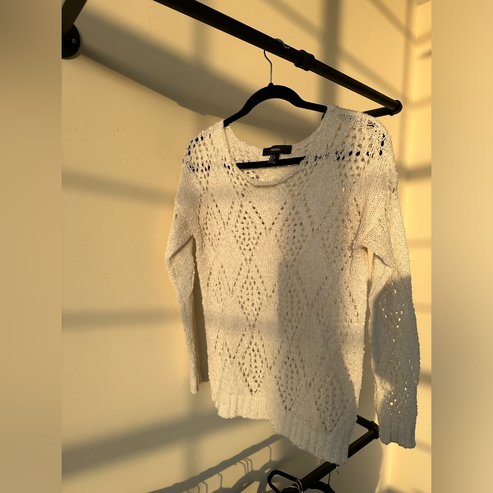 White knit Forever 21 sweater